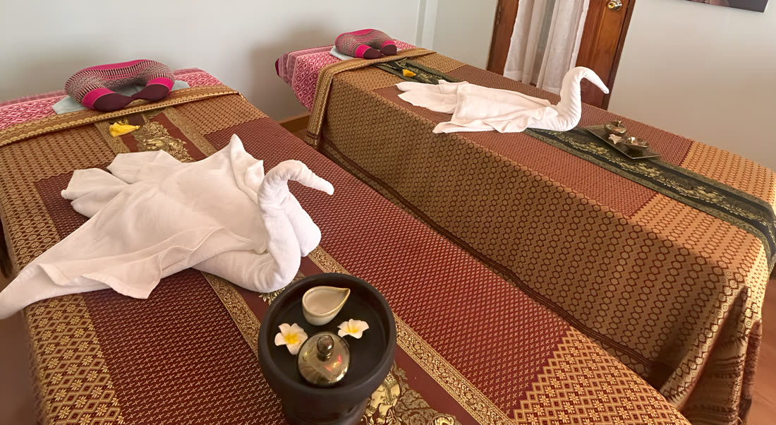 Massage room with twin tables at Ranchuan Thai Massage Khon Kaen